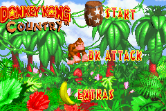 Donkey Kong Country title screen for GameBoy Advance